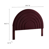 Solana Mulberry Arched Performance Velvet Full Headboard - Ornate Home