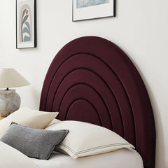 Solana Mulberry Arched Performance Velvet Full Platform Bed - Ornate Home