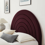 Solana Mulberry Arched Performance Velvet King Platform Bed - Ornate Home