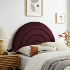 Solana Mulberry Arched Performance Velvet Twin Headboard - Ornate Home