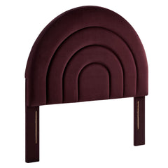 Solana Mulberry Arched Performance Velvet Twin Headboard - Ornate Home