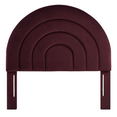 Solana Mulberry Arched Performance Velvet Twin Headboard - Ornate Home