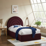 Solana Mulberry Arched Performance Velvet Twin Platform Bed - Ornate Home
