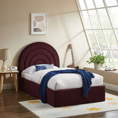 Solana Mulberry Arched Performance Velvet Twin Platform Bed - Ornate Home