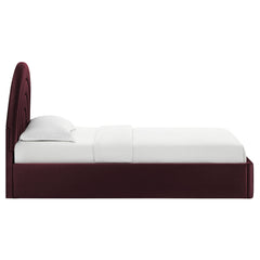 Solana Mulberry Arched Performance Velvet Twin Platform Bed - Ornate Home