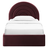 Solana Mulberry Arched Performance Velvet Twin Platform Bed - Ornate Home