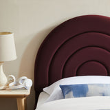 Solana Mulberry Arched Performance Velvet Twin Platform Bed - Ornate Home