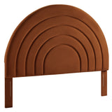 Solana Rust Arched Performance Velvet Full Headboard - Ornate Home
