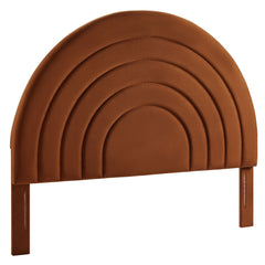 Solana Rust Arched Performance Velvet Full Headboard - Ornate Home