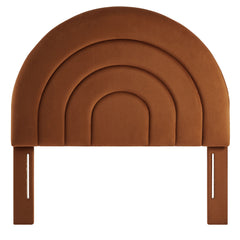 Solana Rust Arched Performance Velvet Twin Headboard - Ornate Home