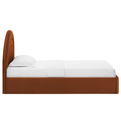 Solana Rust Arched Performance Velvet Twin Platform Bed - Ornate Home