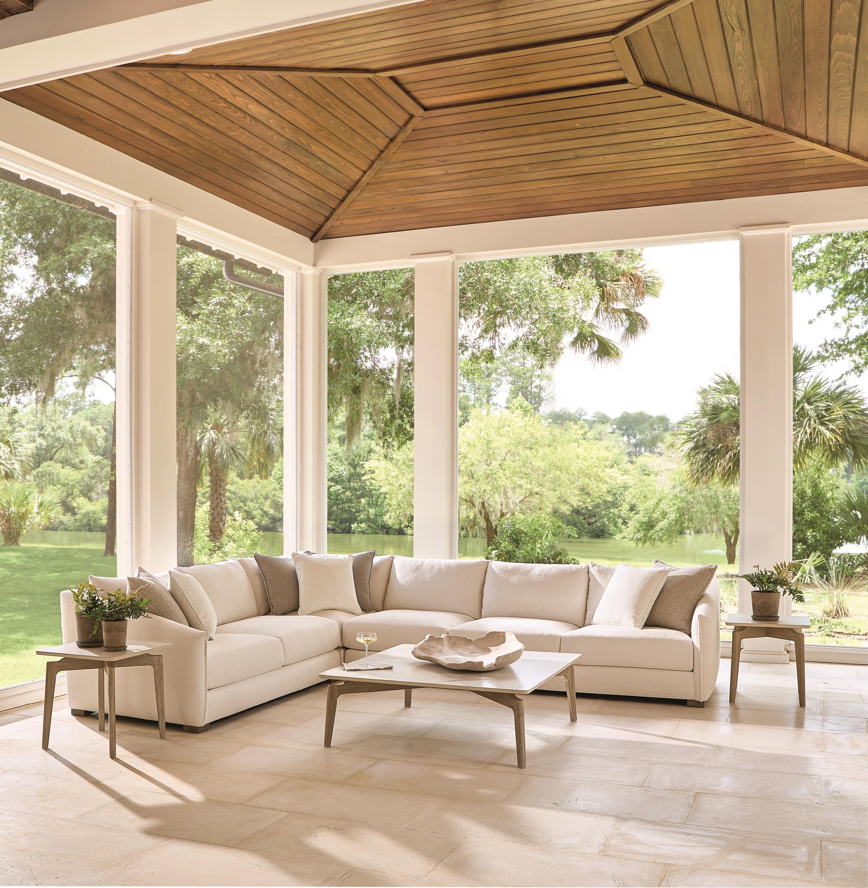 Solana White/Cream Outdoor Sectional - Ornate Home