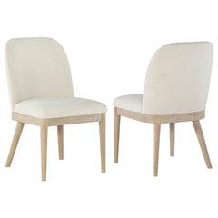 Solano Beige/Weathered Mango Upholstered Dining Side Chair (Set of 2) - Ornate Home