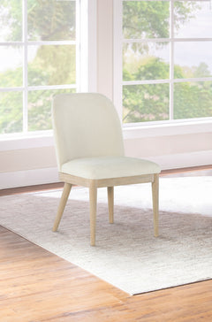 Solano Beige/Weathered Mango Upholstered Dining Side Chair (Set of 2) - Ornate Home