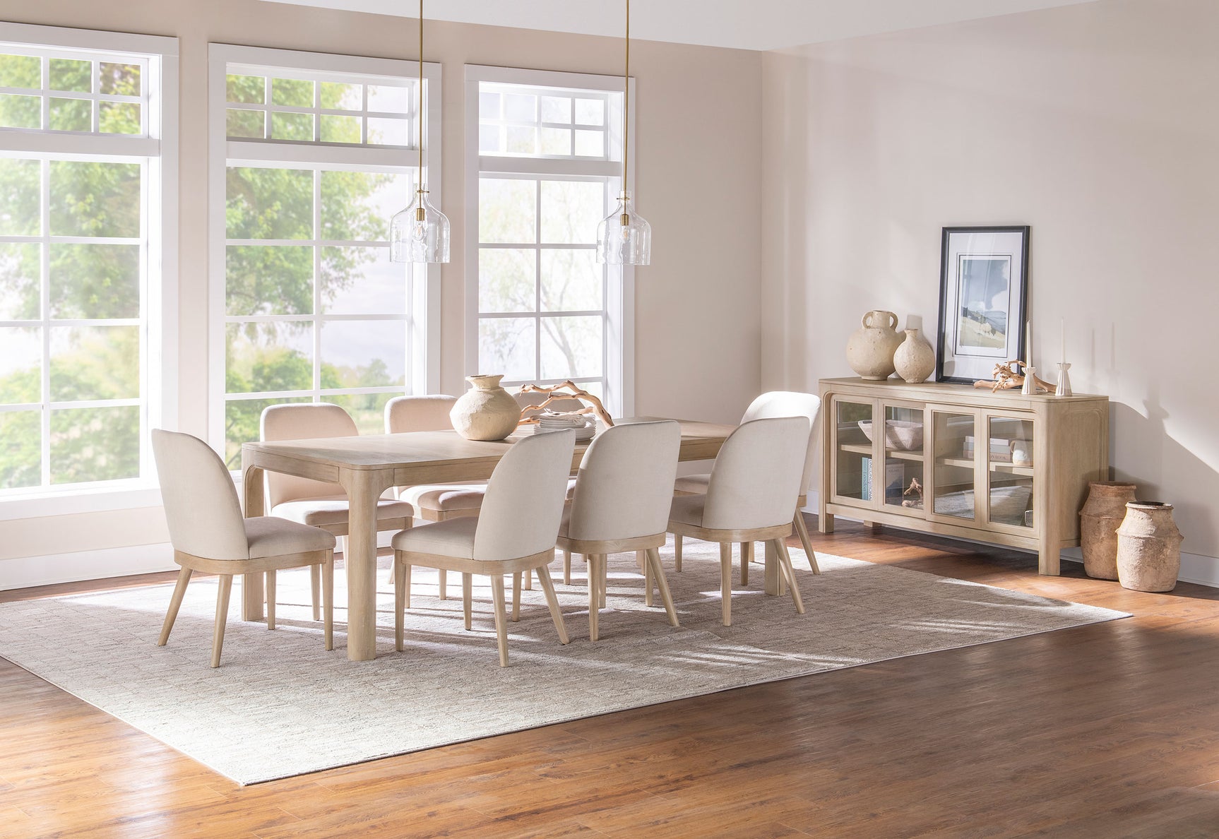 Solano Beige/Weathered Mango Upholstered Dining Side Chair (Set of 2) - Ornate Home