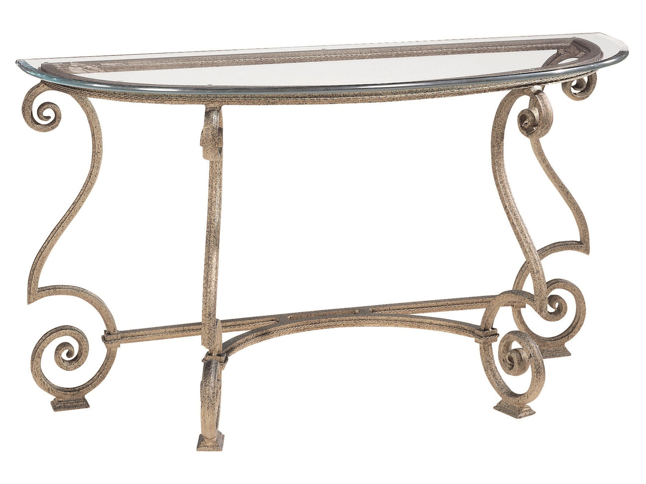 Solano Clear/Aged Bronze Console Table - Ornate Home