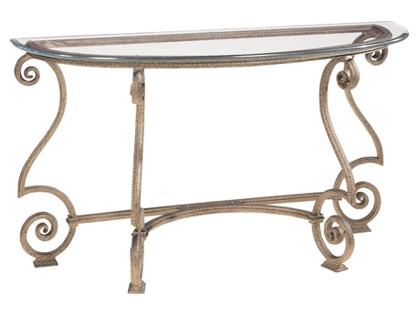 Solano Clear/Aged Bronze Console Table - Ornate Home