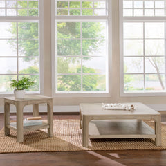 Solano Weathered Mango 2-piece Square Coffee Table Set - Ornate Home