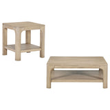 Solano Weathered Mango 2-piece Square Coffee Table Set - Ornate Home