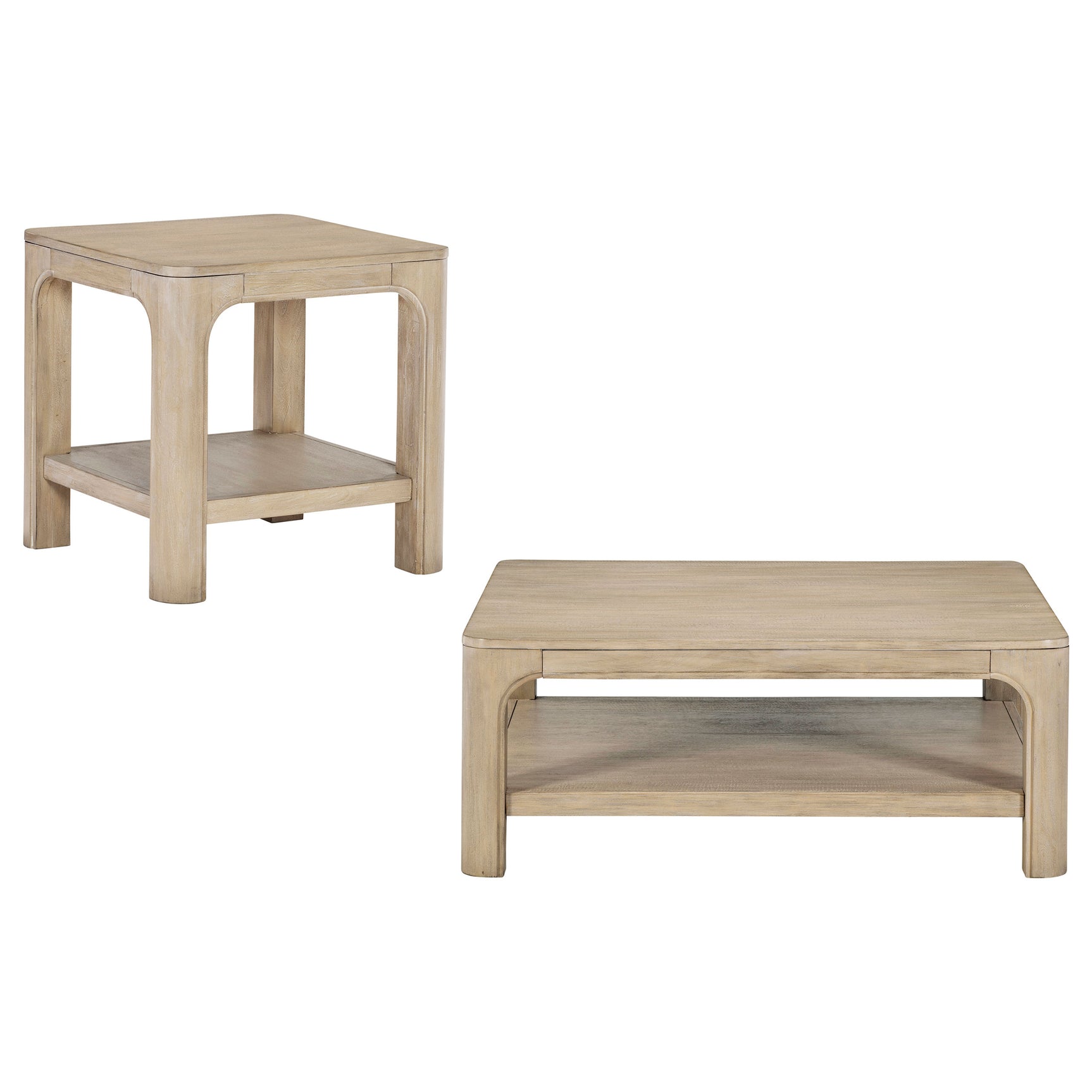 Solano Weathered Mango 2-piece Square Coffee Table Set - Ornate Home