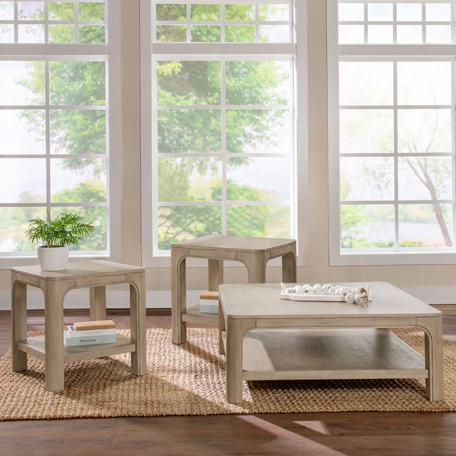 Solano Weathered Mango 3-piece Square Coffee Table Set - Ornate Home