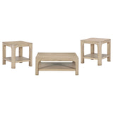 Solano Weathered Mango 3-piece Square Coffee Table Set - Ornate Home