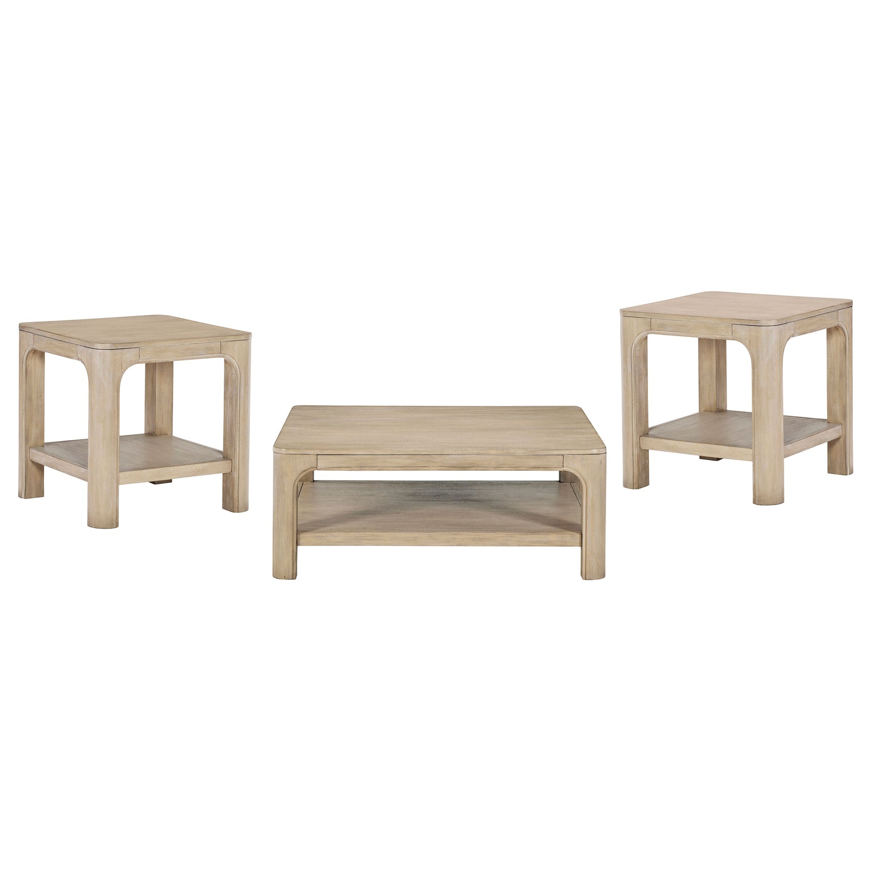 Solano Weathered Mango 3-piece Square Coffee Table Set - Ornate Home