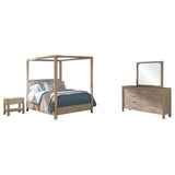 Solano Weathered Mango 4-piece Eastern King Bedroom Set - Ornate Home