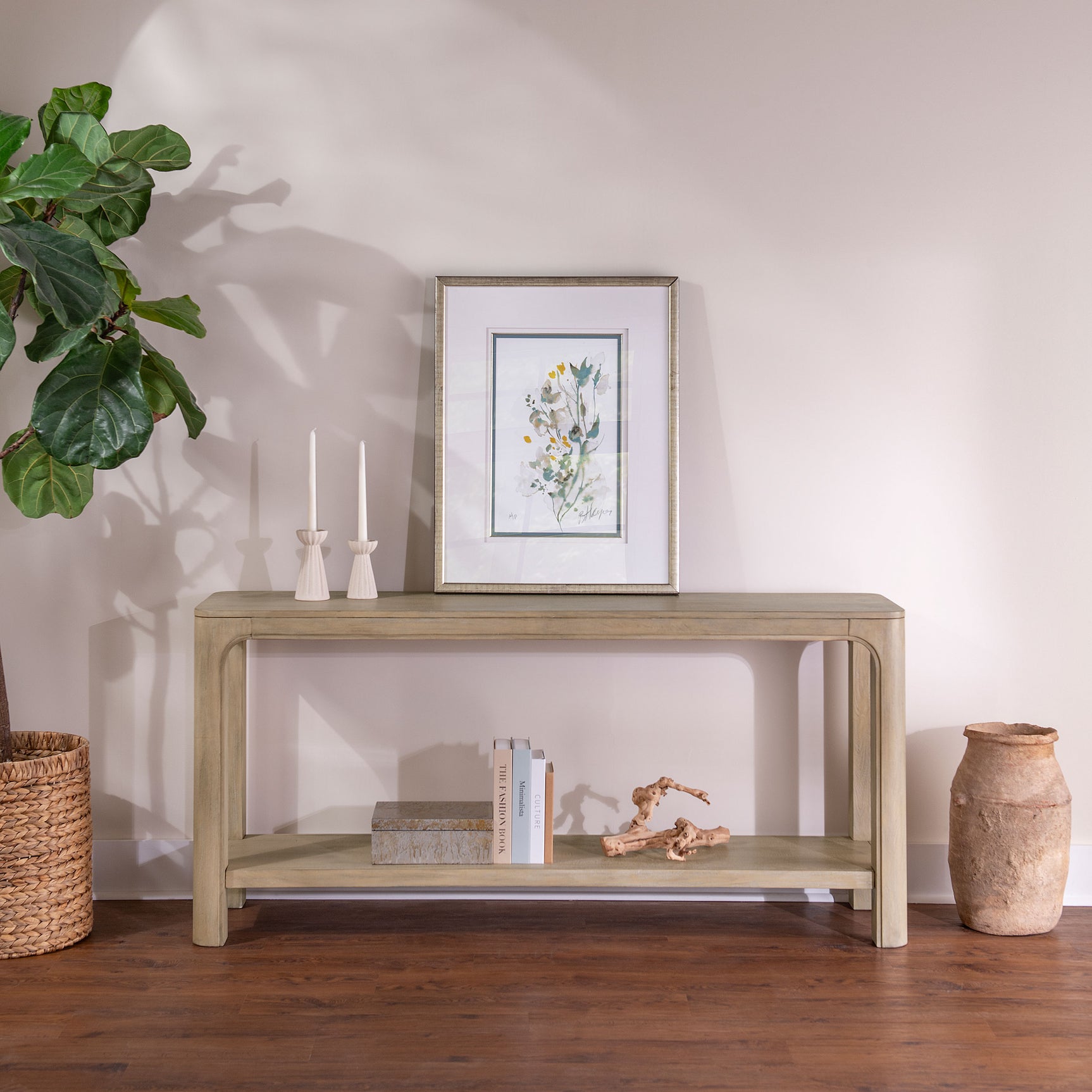Solano Weathered Mango 64-inch Entryway Console Sofa Table - Ornate Home