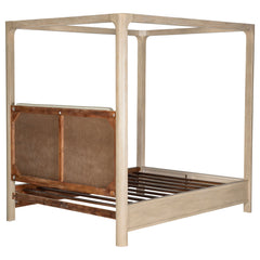 Solano Weathered Mango 85-inch California King Canopy Bed - Ornate Home