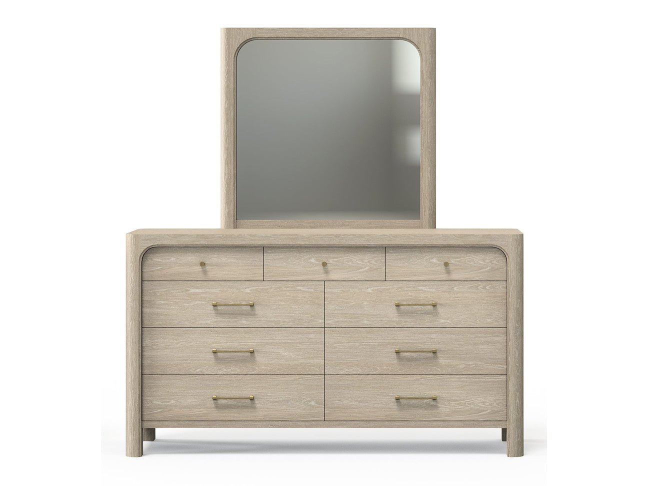 Solano Weathered Mango 9-drawer Bedroom Dresser with Mirror - Ornate Home