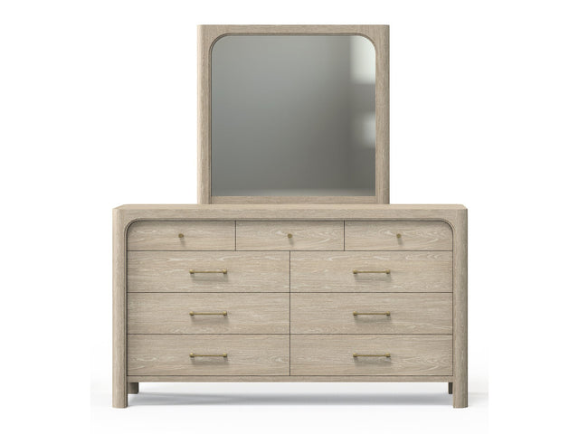 Solano Weathered Mango 9-drawer Bedroom Dresser with Mirror - Ornate Home