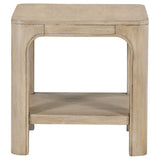 Solano Weathered Mango Square Wood Side End Table with Shelf - Ornate Home