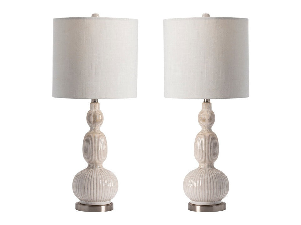 Solano White Table Lamp (Set of 2) - Ornate Home