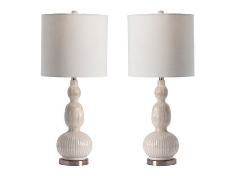 Solano White Table Lamp (Set of 2) - Ornate Home