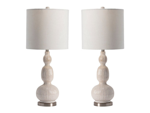 Solano White Table Lamp (Set of 2) - Ornate Home
