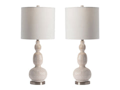 Solano White Table Lamp (Set of 2) - Ornate Home