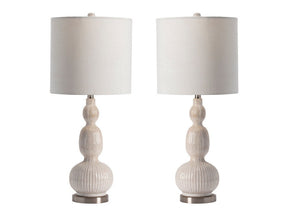 Solano White Table Lamp (Set of 2) - Ornate Home