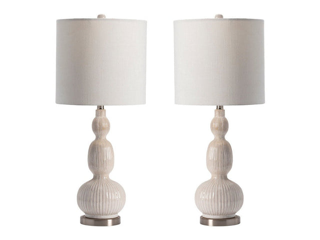Solano White Table Lamp (Set of 2) - Ornate Home