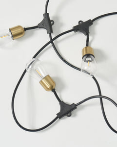 Solar LED Hanging String Lights with Brass Sockets - Ornate Home