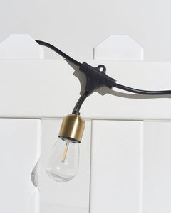 Solar LED Hanging String Lights with Brass Sockets - Ornate Home