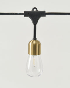 Solar LED Hanging String Lights with Brass Sockets - Ornate Home