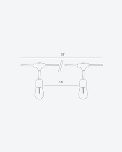 Solar LED Hanging String Lights with Brass Sockets - Ornate Home