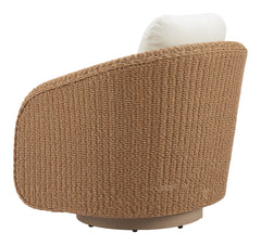 Solara Ivory Outdoor Swivel Chair - Ornate Home