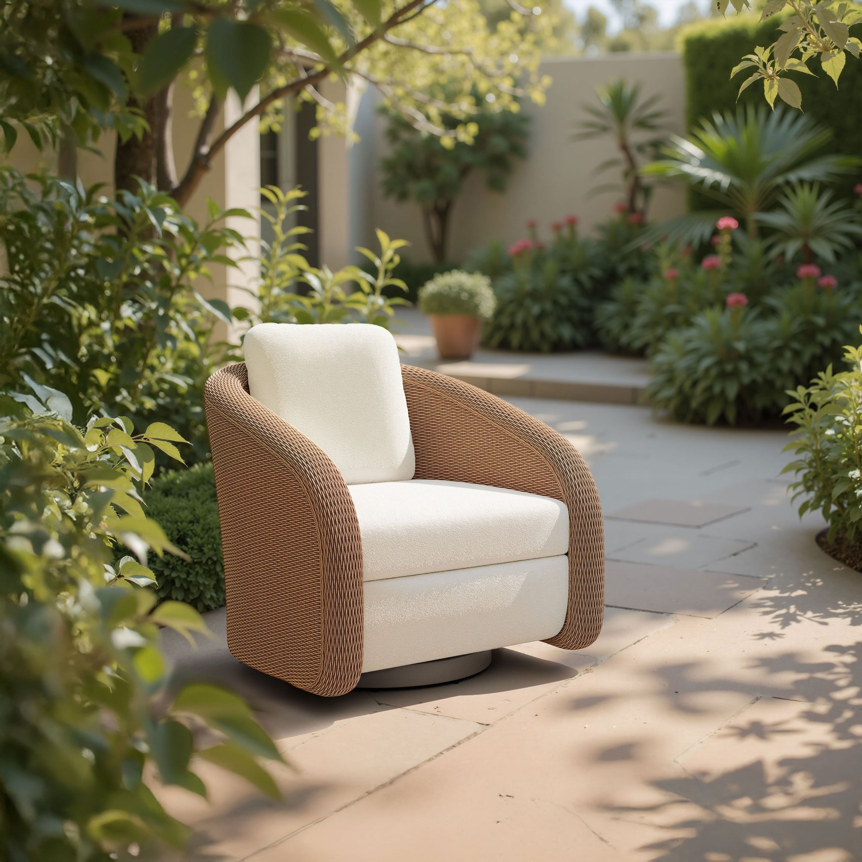Solara Ivory Swivel Chair - Ornate Home