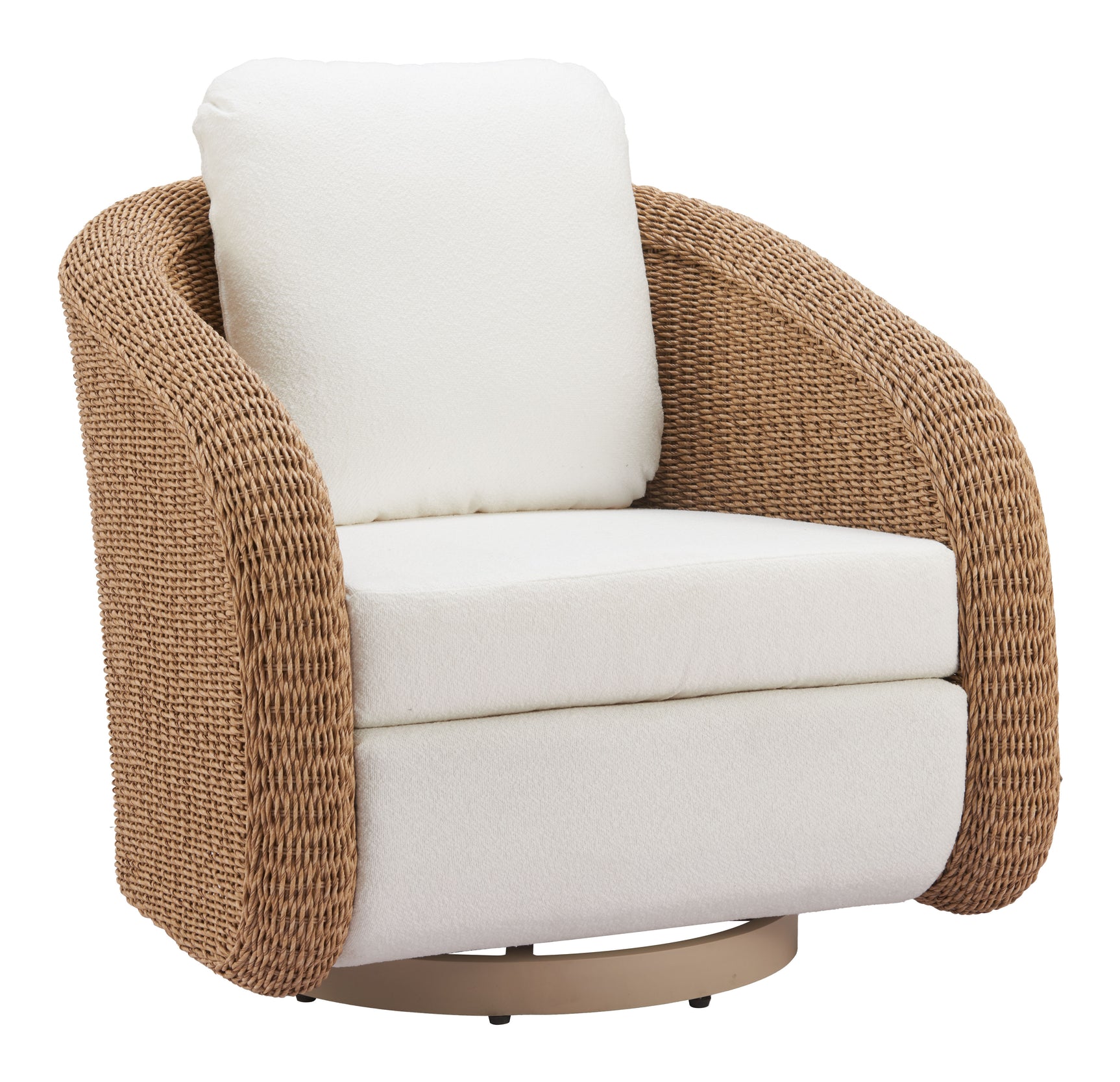 Solara Ivory Swivel Chair - Ornate Home