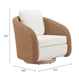 Solara Ivory Swivel Chair - Ornate Home