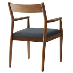 Solara Walnut/Black Vegan Leather Wood Dining Armchairs (Set of 2) - Ornate Home
