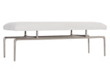 Solaria Shiny Nickel/White/Cream Bench - Ornate Home