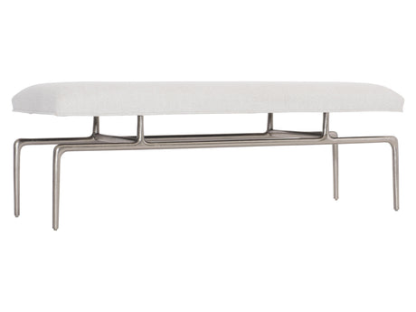 Solaria Shiny Nickel/White/Cream Bench - Ornate Home